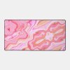 Unique Pink Abstract Playful Marble Design Desk Mat Desk Mat