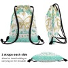 Turquoise Flowers Butterfly Drawstring Backpack