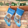 Snowflakes Cute Cat Christmas Stocking