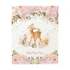 Girly Boho Woodland Pink Floral Deer Bunny Nursery Baby Blanket