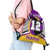 Purple Gold Black Volleyball Drawstring Backpack