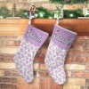 Purple Cow Print Christmas Stocking