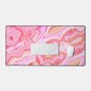 Unique Pink Abstract Playful Marble Design Desk Mat Desk Mat