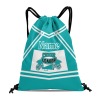 Turquoise Cheer Cheerleaders Drawstring Backpack