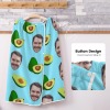 Unique Avocado Personalized Bathrobe with Human Head Design Bath Wrap Towels for Women