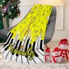 Yellow Music Notes Piano Key Thickened Flannel Blanket