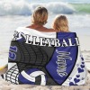 Volleyball Blue Black White Flannel Blanket