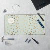 Black and Gold Glitter Dot Patterned Desk Mat Desk Mat