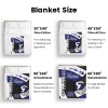 Volleyball Blue Black White Flannel Blanket