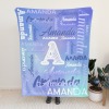 L-004-Text Blue Blanket