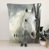 Watercolor Horse Flannel Blanket