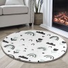 Cute Green Rainbow Round Floor Mat