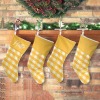 Orange Yellow Plaid Christmas Stocking
