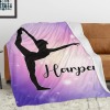 Gymnastics Purple Flannel Blanket