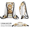 Watercolor Sunflower Bear Drawstring Backpack