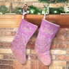 Pink Purple Print Christmas Stocking