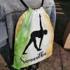 Gymnastics Green Orange Drawstring Backpack
