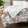 Beautiful Fowers Pink Print Flannel Blanket