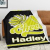Yellow Cheers Cheerleader Flannel Blanket