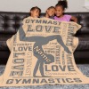 Grey Gymnastics Flannel Blanket