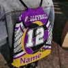 Purple Gold Black Volleyball Drawstring Backpack