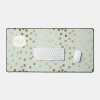 Black and Gold Glitter Dot Patterned Desk Mat Desk Mat