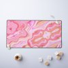 Unique Pink Abstract Playful Marble Design Desk Mat Desk Mat