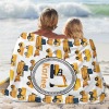 Yellow Orange Construction Truck Flannel Blanket