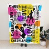 Black Cheerleader Cheer Flannel Blanket