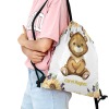 Watercolor Sunflower Bear Drawstring Backpack