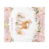 Girly Boho Woodland Pink Floral Deer Bunny Nursery Baby Blanket
