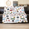 Train Pattern Little Boy First Name Choo Choo Kids Fleece Blanket Throw Blanket