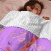 Custom Purple Baby Blanket with Floral Personalized Text - Soft and Stylish Minky Blanket