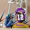 Purple Gold Black Volleyball Drawstring Backpack