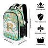 Turquoise Flowers Butterfly All Over Print Children S Backpack