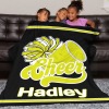 Yellow Cheers Cheerleader Flannel Blanket