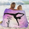 Gymnastics Purple Flannel Blanket