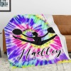 Cheerleader Girl Tie Dye Flannel Blanket