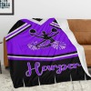 Cheerleader Cheer Purple Flannel Blanket