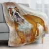 Bulldog Art English Bulldog Lovers Fleece Blanket Throw Blanket