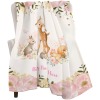 Girly Boho Woodland Pink Floral Deer Bunny Nursery Baby Blanket