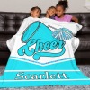 Sky Blue Cheer Cheerleader Flannel Blanket