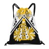Cheerleader Cheer Yellow Black White Drawstring Backpack