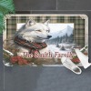 Winter Wolf Plaid Doormat