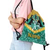 Light Green Gold Cheer Cheerleader Drawstring Backpack