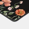 Simple Monogram Watercolor Wildflower Floral Black Desk Mat Desk Mat