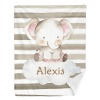 Safari Animal Elephant Minky Blanket