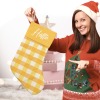 Orange Yellow Plaid Christmas Stocking