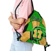 Soccer Green Gold Print Drawstring Backpack