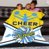 Blue Cheerleader Cheer Love Flannel Blanket